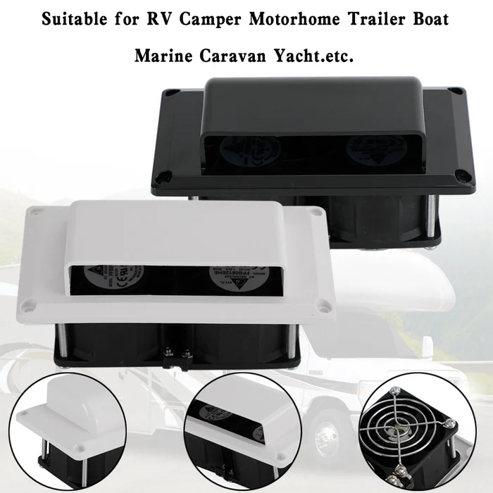 RV Boat Caravan 12V Side Air Cooling Blower Fan Vent Exhaust Ventilation