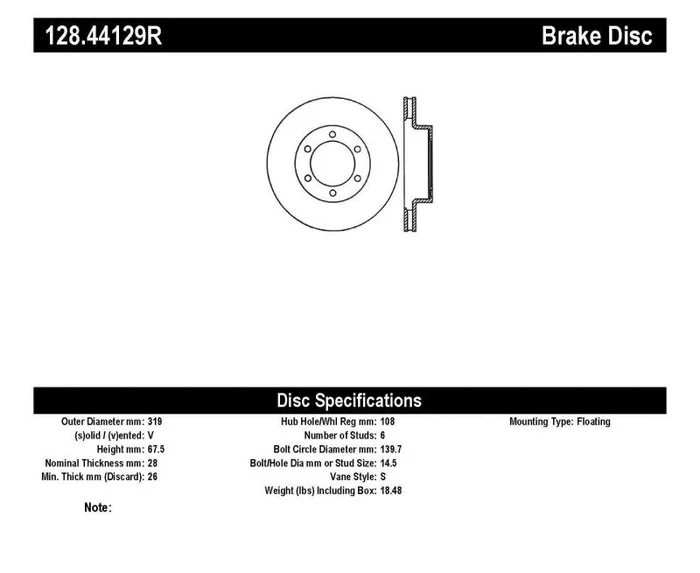 StopTech 05-09 Toyota Tacoma/03-09 4 Runner Drilled Right Front Rotor