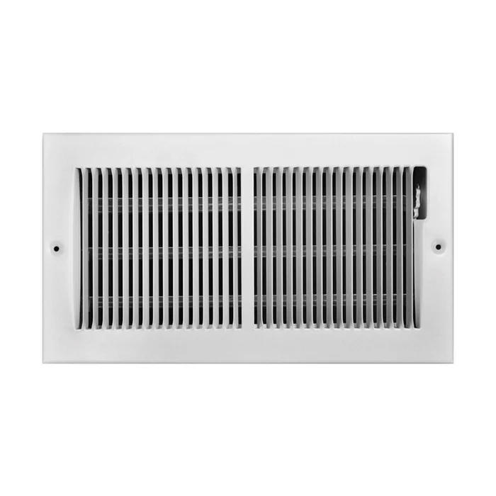 Tru Aire – C123M12X06 – 6 in. H X 12 in. W 2-Way Powder Coat White Steel Floor Baseboard Register