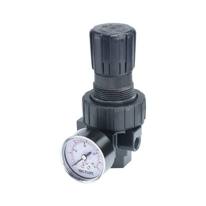 Tru-Flate – TRFL24414 – Plastic/Steel Compact Regulator with Gauge 3/8 in. NPTF 125 psi 1 pc