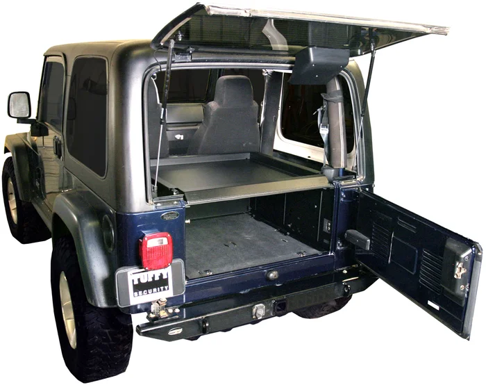 Tuffy Security Deluxe Cargo Enclosure – 87-95 Wrangler YJ/97-06 Wrangler TJ, Rear Seats Must Be Removed Black – 240-01