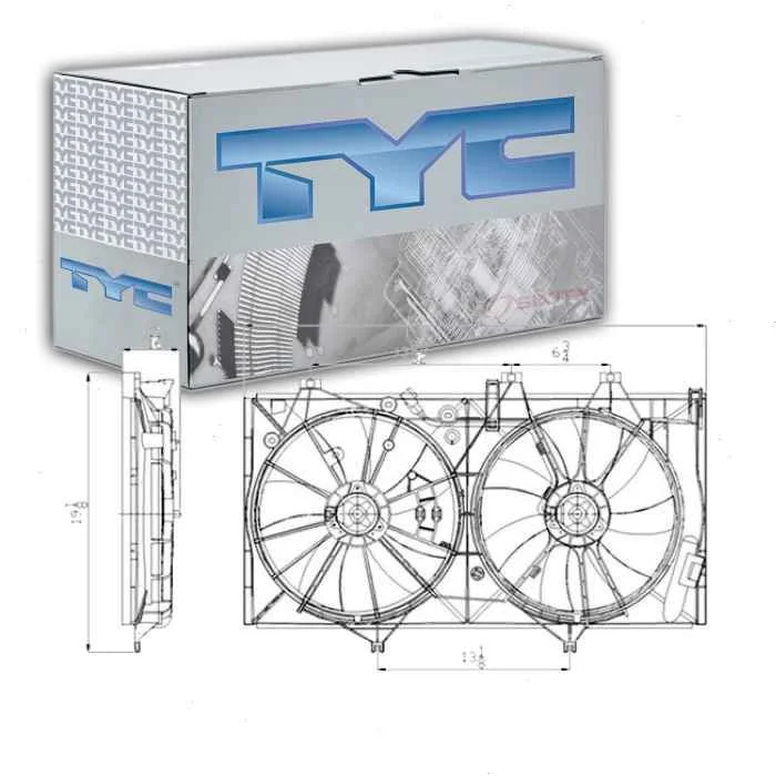 TYC Dual Radiator & Condenser Fan Assembly for 2012-2017 Toyota Camry 2.5L L4