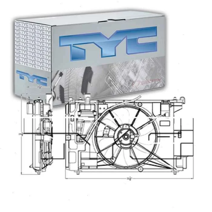 TYC Dual Radiator & Condenser Fan Assembly for 2012-2019 Toyota Prius C
