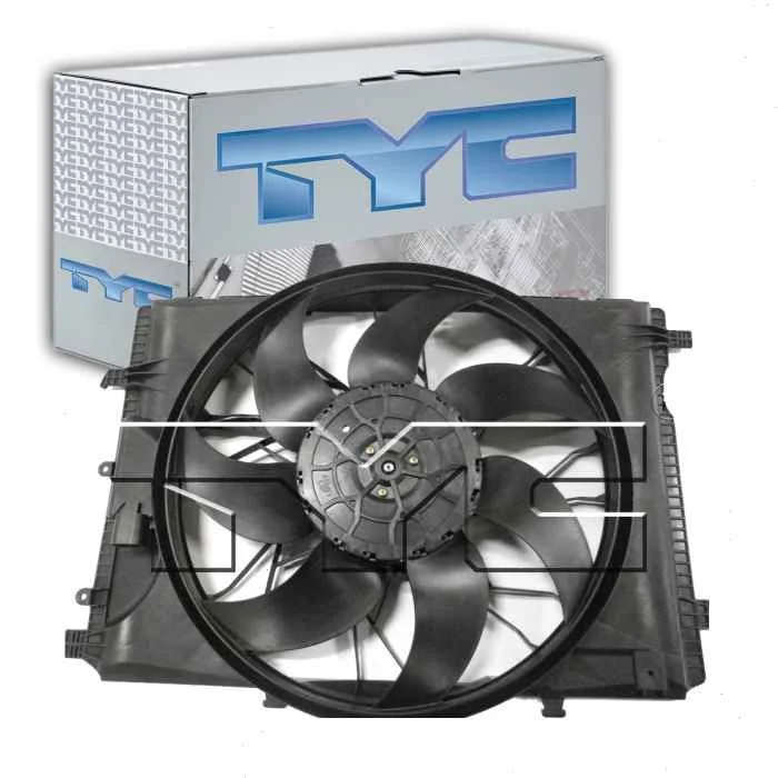 TYC Dual Radiator & Condenser Fan Assembly for 2012 Mercedes-Benz SLK250 1.8L L4