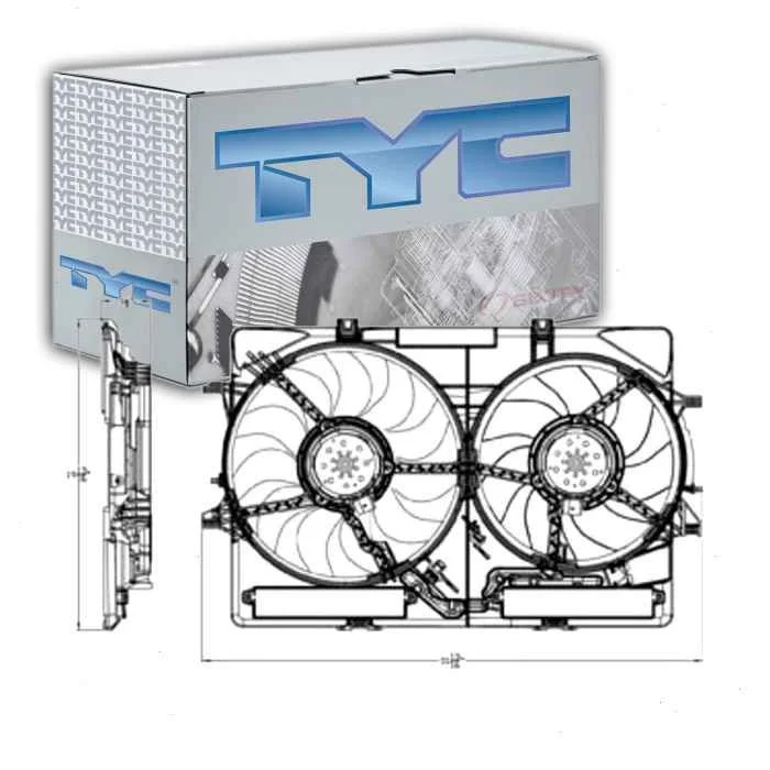 TYC Dual Radiator & Condenser Fan Assembly for 2015-2018 Audi Q3