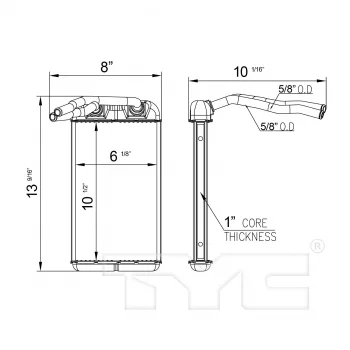 TYC® 96117 HVAC Heater Core