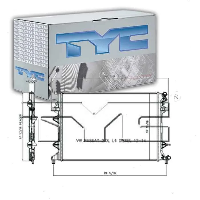TYC Radiator for 2012-2015 Volkswagen Passat 2.0L L4