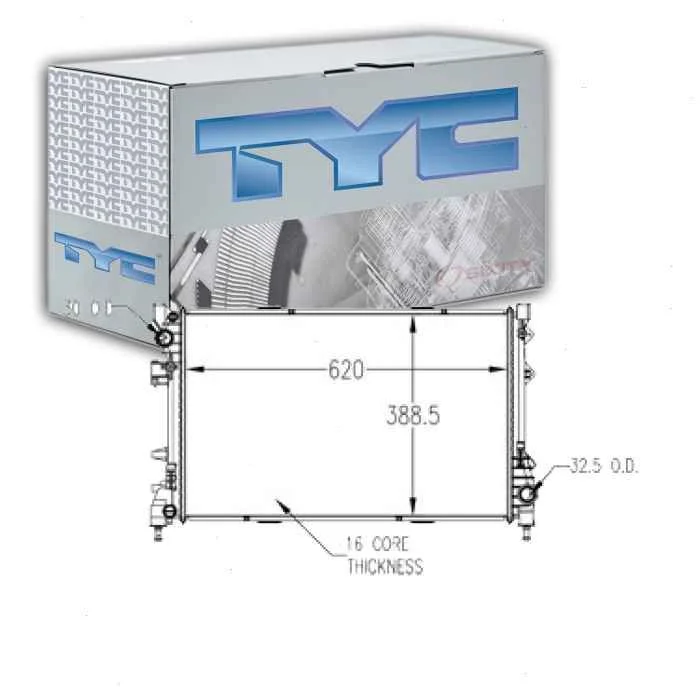 TYC Radiator for 2012-2019 Fiat 500 1.4L L4