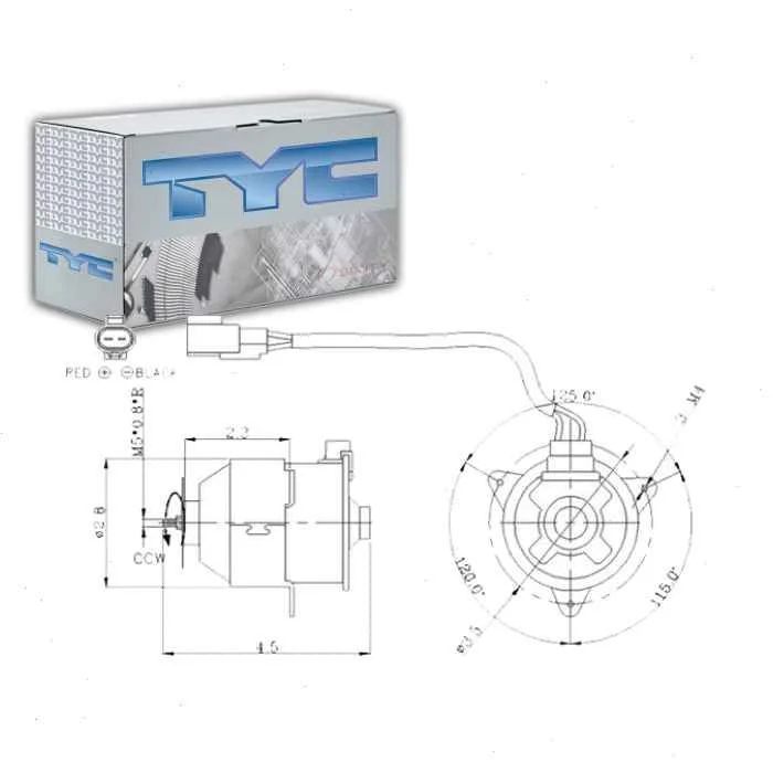 TYC Right Engine Cooling Fan Motor for 2000-2001 Toyota Camry 2.2L L4