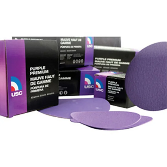 US Chemical & Plastics – 993106 – Sandpaper 5In Vac Purple Hook & Loop P80 50 Disc