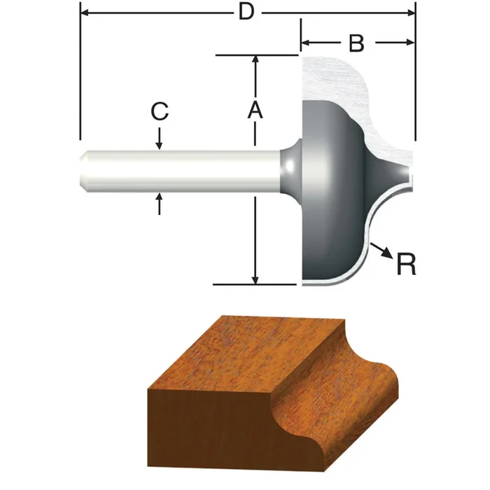 Vermont American – 23127 – 1-1/32 in. D X 1-1/32 in. X 1 in. L Carbide Tipped Ogee Router Bit