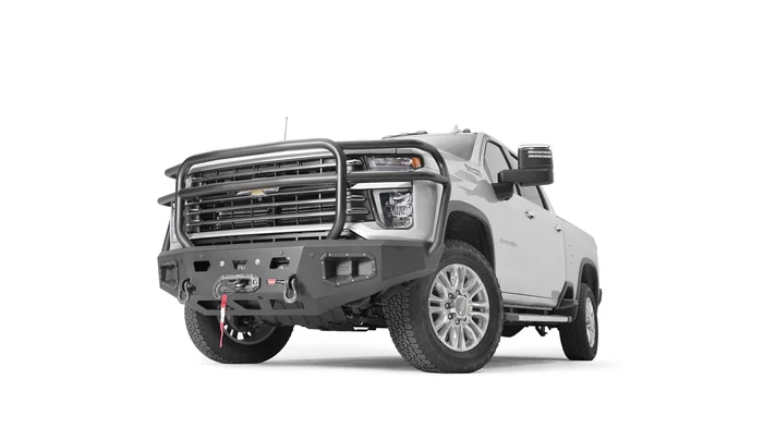 Warn Ascent HD Front Bumper for Chevy Silverado HD 2500/3500 with Full Grille Guard- 107005