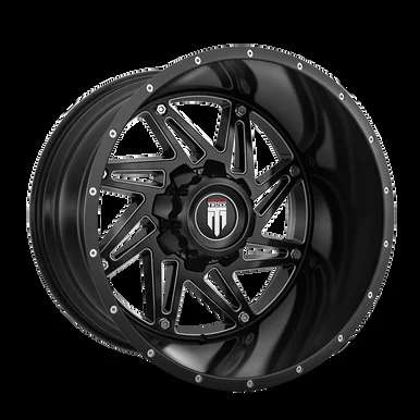 Warrior AT165 Gloss Black Milled 20X12 6-135 -44MM 106.1MM Off Road Wheels American Truxx