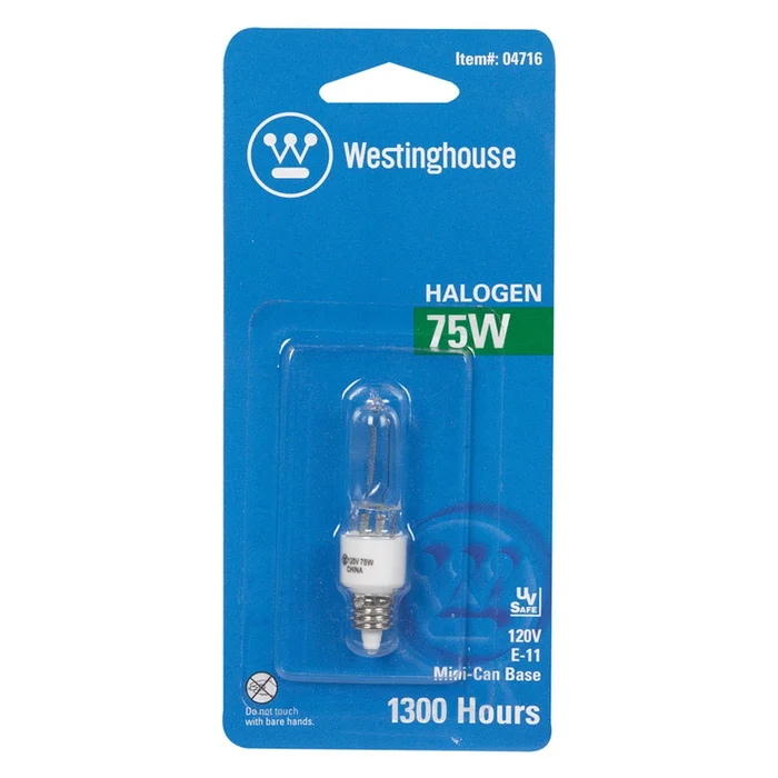 Westinghouse – 04716 – 75 W T4 Specialty Halogen Bulb 1,450 lm White 1 pk