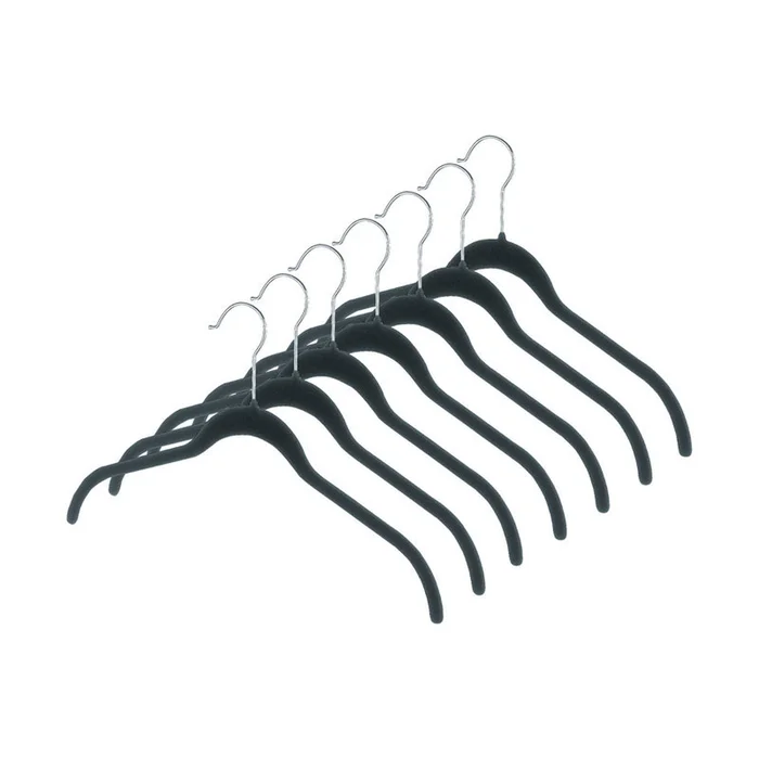 Whitmor – 6478-1622-7-BLK – 9 in. H X 1/10 in. W X 16-1/4 in. L Plastic Black Flocked Hanger 7 pk
