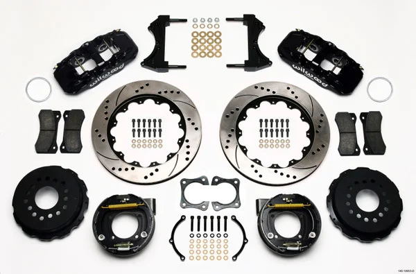 Wilwood AERO4 Rear P-Brake Kit 14.00in Drilled 58-64 Olds/Pontiac Ends 2.81in Offset – 140-10953-D