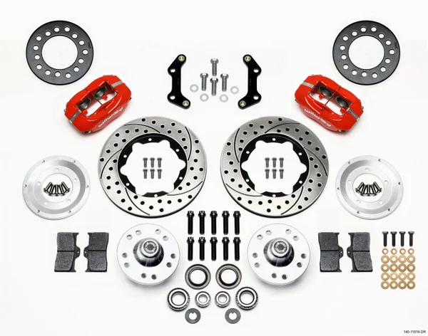 Wilwood Forged Dynalite Front Kit 11.00in Drilled Red 73-80 CDP A B E & F Body – 140-11019-DR