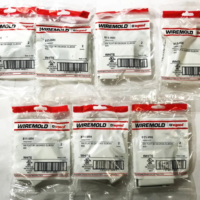 Wiremold Ivory 90-degree Flat Elbow 811-WH [Lot of 14] NOS
