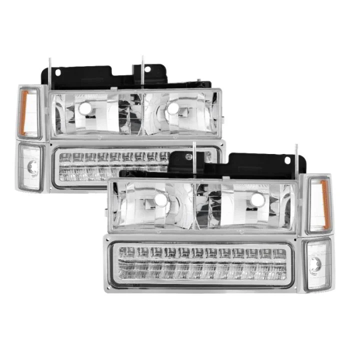 Xtune 92-94 Blazer Full Size Corner/LED Bumper Headlights Chrome HD-JH-CCK88-LED-AM-C-SET – 5069559