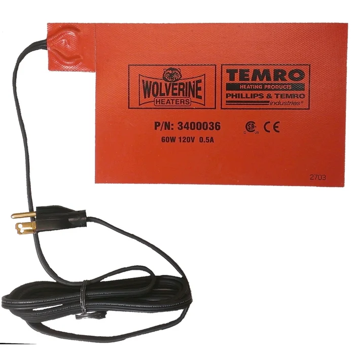 ZeroStart – 3400036 – Silicone Pad, Battery – 60W, 120V, 0.5A – 5-1/2in. x 8-1/2in. CSA/CE